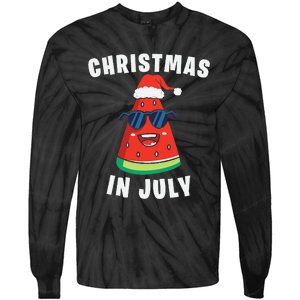 Funny Christmas in July Watermelon Tie-Dye Long Sleeve Shirt