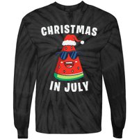 Funny Christmas in July Watermelon Tie-Dye Long Sleeve Shirt