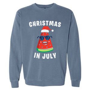 Funny Christmas in July Watermelon Garment-Dyed Sweatshirt