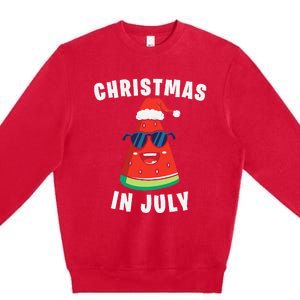 Funny Christmas in July Watermelon Premium Crewneck Sweatshirt