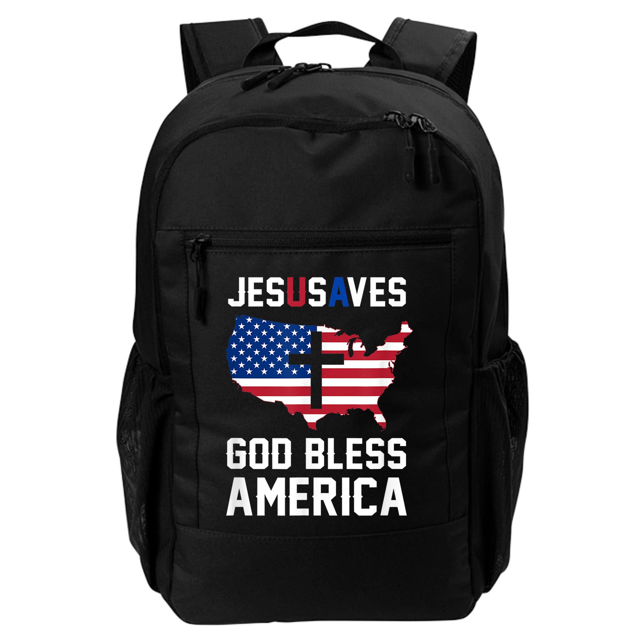 Funny Christian Jesus Saves Patriotic USA God Bless America Backpack