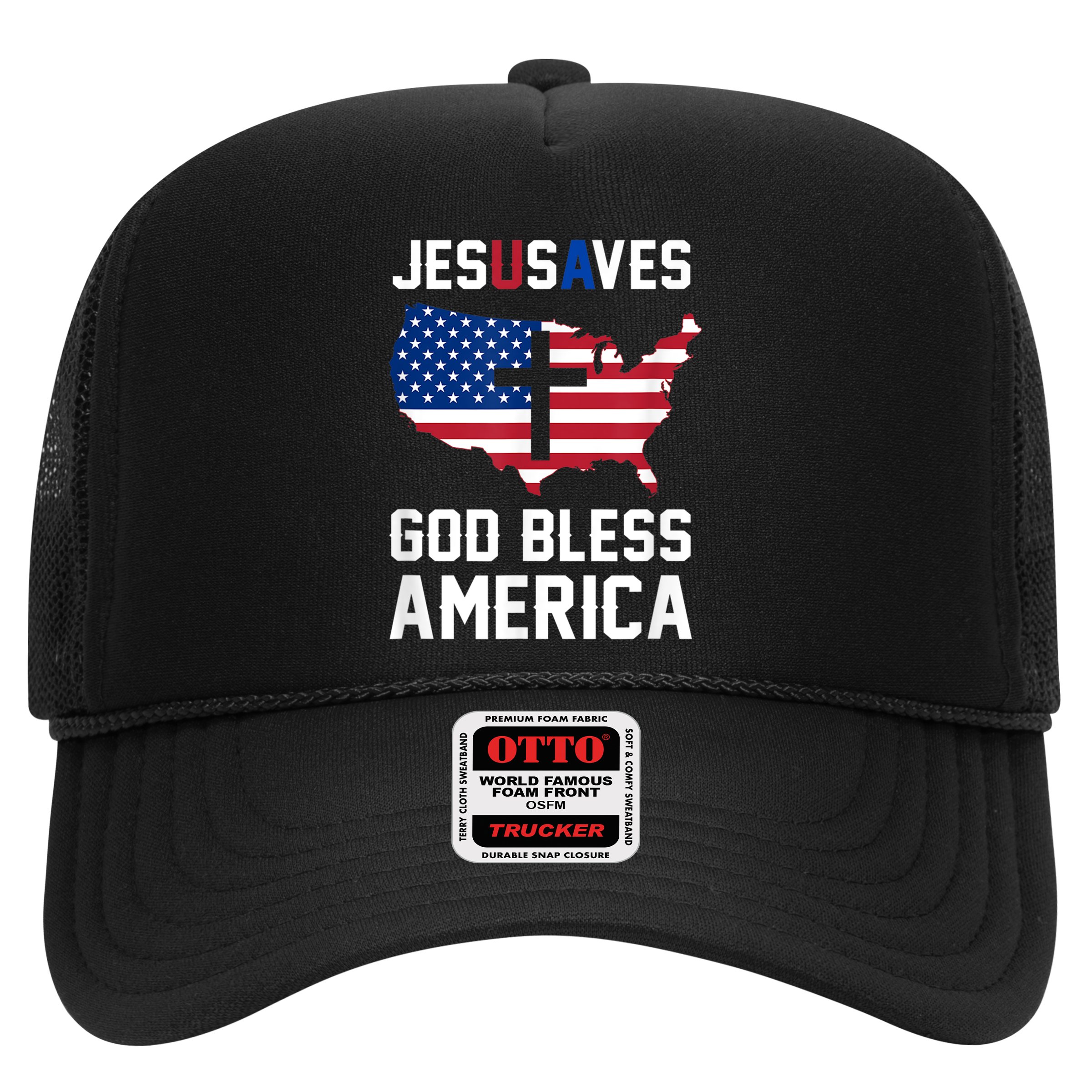 Funny Christian Jesus Saves Patriotic USA God Bless America Hat
