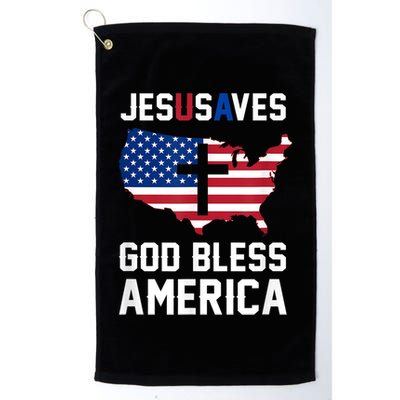 Funny Christian Jesus Saves Patriotic USA God Bless America Golf Towel