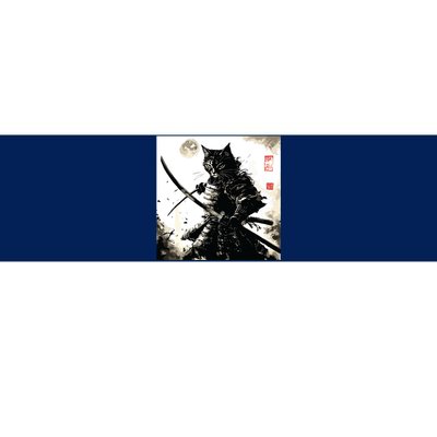 Funny Cat Japanese Samurai Ukiyoe Art Bumper Sticker