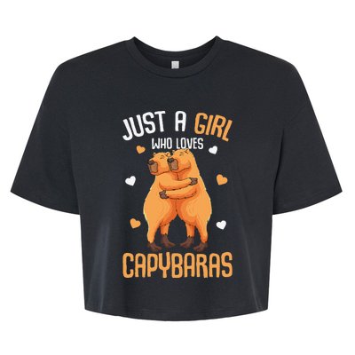 funny Capybara Just A  Who Loves Capybaras Bella+Canvas Jersey Crop Tee