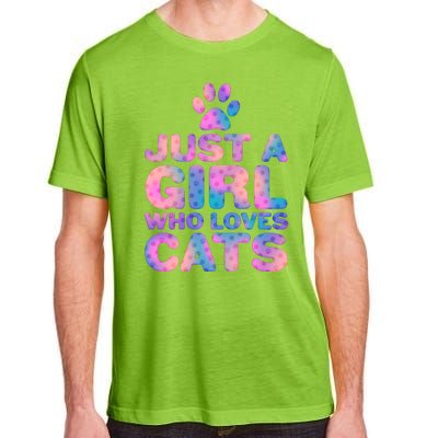 Funny Cute Just A Girl Who Loves Cats Adult ChromaSoft Performance T-Shirt