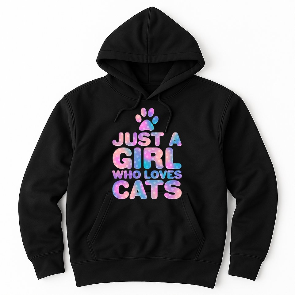 Funny Cute Just A Girl Who Loves Cats Hoodie