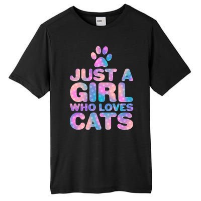 Funny Cute Just A Girl Who Loves Cats Tall Fusion ChromaSoft Performance T-Shirt