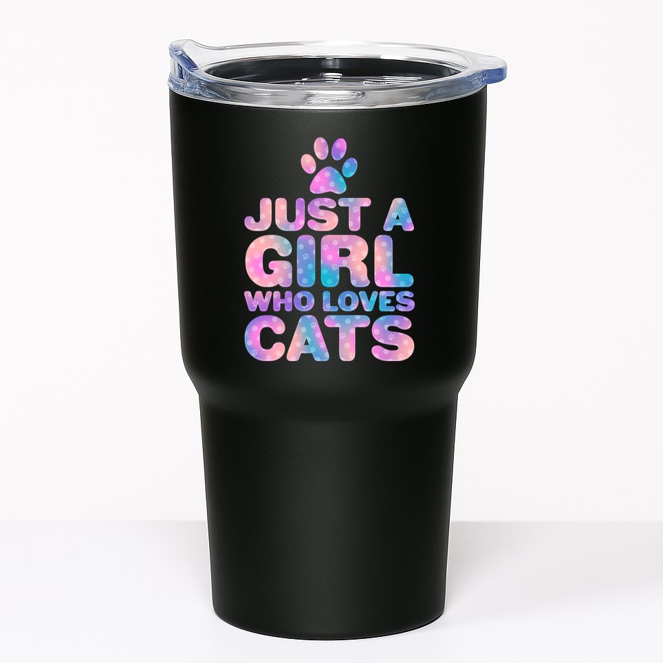 Funny Cute Just A Girl Who Loves Cats Tumbler
