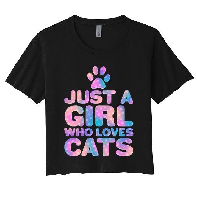 Funny Cute Just A Girl Who Loves Cats Crop Top