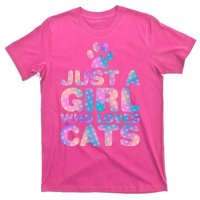 Funny Cute Just A Girl Who Loves Cats T-Shirt