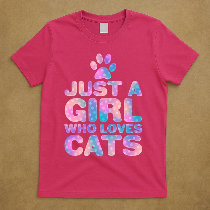 Funny Cute Just A Girl Who Loves Cats T-Shirt
