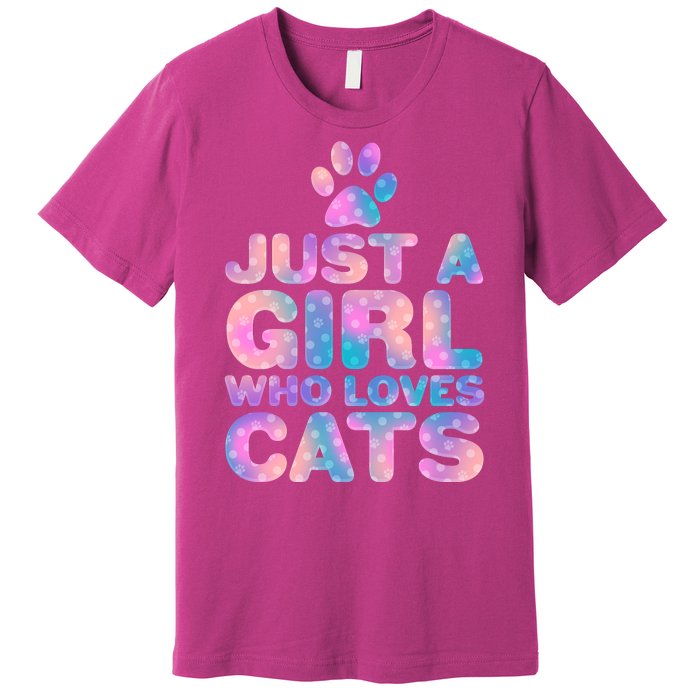 Funny Cute Just A Girl Who Loves Cats Premium T-Shirt