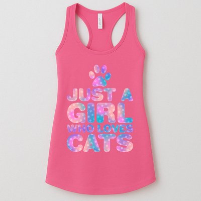 Funny Cute Just A Girl Who Loves Cats Womens Tank Top