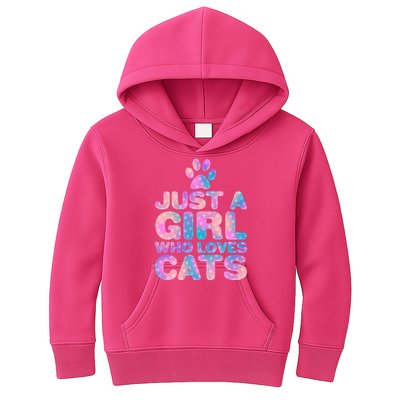Funny Cute Just A Girl Who Loves Cats Kids Hoodie