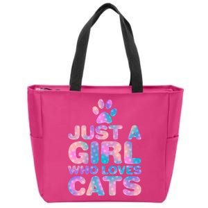 Funny Cute Just A Girl Who Loves Cats Zip Tote Bag