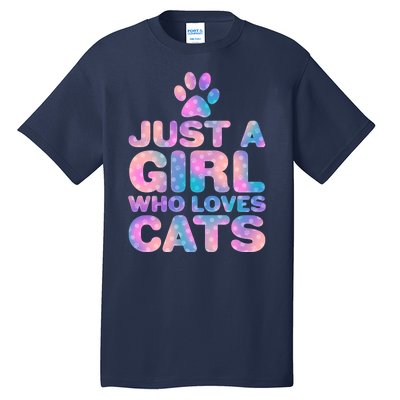 Funny Cute Just A Girl Who Loves Cats Tall T-Shirt