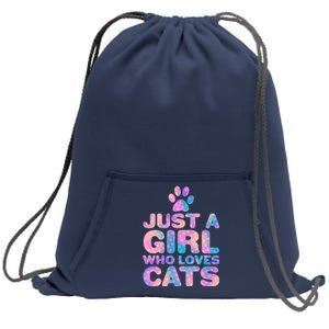 Funny Cute Just A Girl Who Loves Cats Sweatshirt Cinch Pack Bag