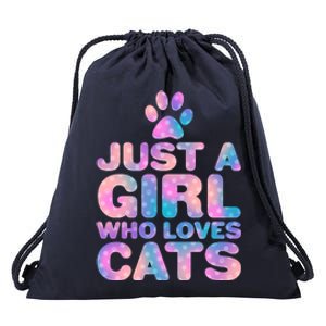 Funny Cute Just A Girl Who Loves Cats Drawstring Bag