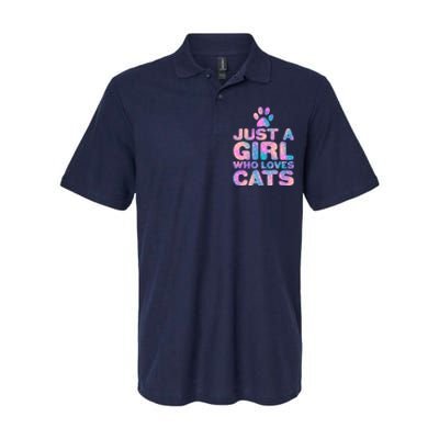 Funny Cute Just A Girl Who Loves Cats Softstyle Adult Sport Polo