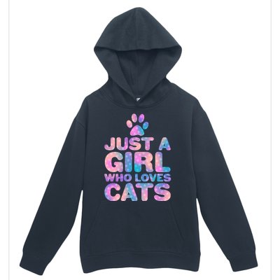 Funny Cute Just A Girl Who Loves Cats Urban Pullover Hoodie