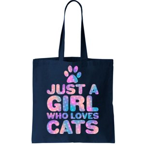 Funny Cute Just A Girl Who Loves Cats Tote Bag