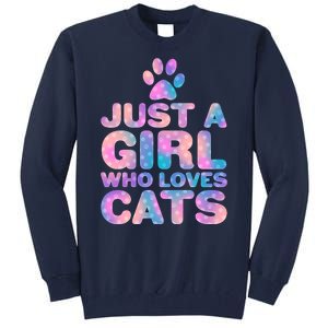 Funny Cute Just A Girl Who Loves Cats Tall Sweatshirt