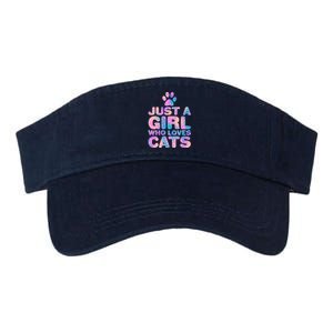 Funny Cute Just A Girl Who Loves Cats Valucap Bio-Washed Visor