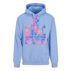 Funny Cute Just A Girl Who Loves Cats Unisex Surf Hoodie