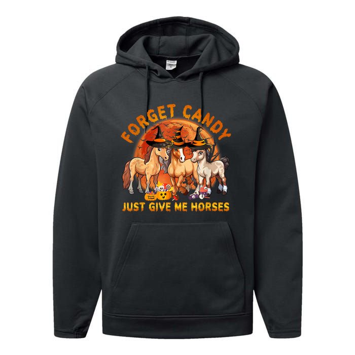 Forget Candy Just Give Me Horses Halloween Performance Fleece Hoodie