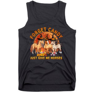 Forget Candy Just Give Me Horses Halloween Tank Top