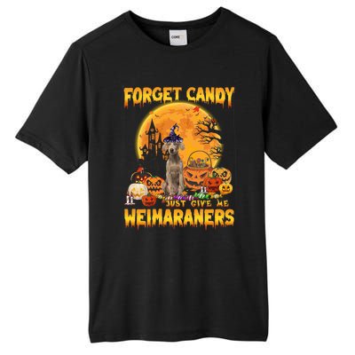 Forget Candy Just Give Me Weimaraners Pumpkin Halloween Gift Tall Fusion ChromaSoft Performance T-Shirt