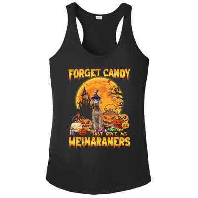 Forget Candy Just Give Me Weimaraners Pumpkin Halloween Gift Ladies PosiCharge Competitor Racerback Tank