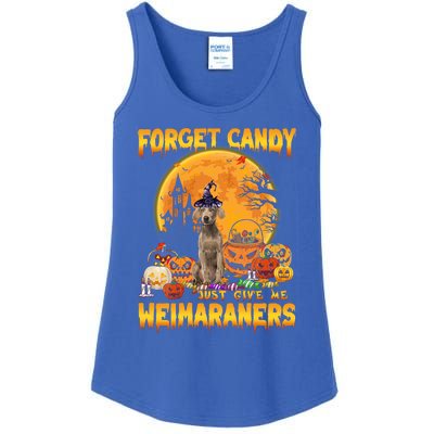 Forget Candy Just Give Me Weimaraners Pumpkin Halloween Gift Ladies Essential Tank