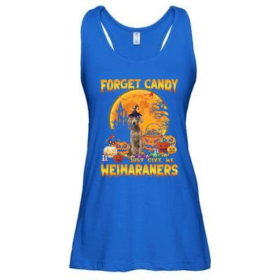 Forget Candy Just Give Me Weimaraners Pumpkin Halloween Gift Ladies Essential Flowy Tank