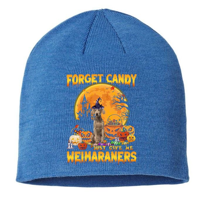 Forget Candy Just Give Me Weimaraners Pumpkin Halloween Gift Sustainable Beanie