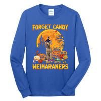 Forget Candy Just Give Me Weimaraners Pumpkin Halloween Gift Tall Long Sleeve T-Shirt