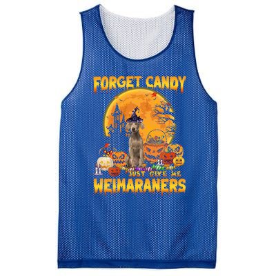 Forget Candy Just Give Me Weimaraners Pumpkin Halloween Gift Mesh Reversible Basketball Jersey Tank