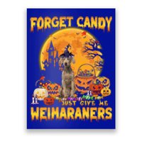 Forget Candy Just Give Me Weimaraners Pumpkin Halloween Gift Poster