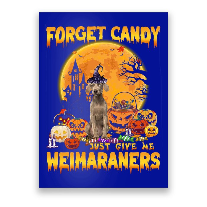 Forget Candy Just Give Me Weimaraners Pumpkin Halloween Gift Poster