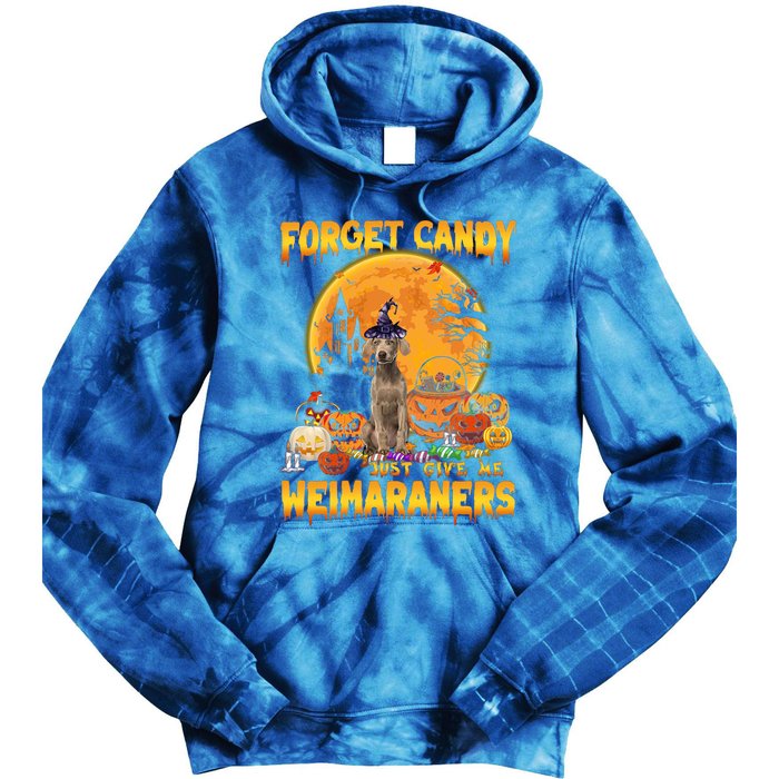 Forget Candy Just Give Me Weimaraners Pumpkin Halloween Gift Tie Dye Hoodie