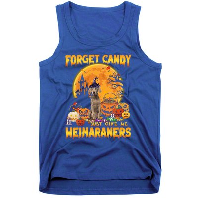 Forget Candy Just Give Me Weimaraners Pumpkin Halloween Gift Tank Top