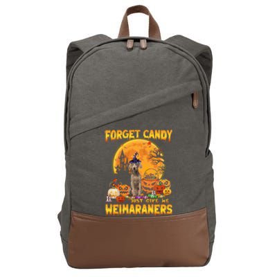 Forget Candy Just Give Me Weimaraners Pumpkin Halloween Gift Cotton Canvas Backpack