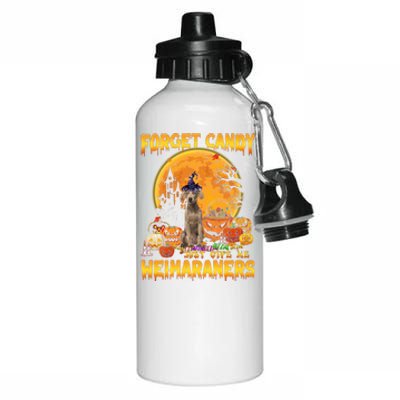 Forget Candy Just Give Me Weimaraners Pumpkin Halloween Gift Aluminum Water Bottle