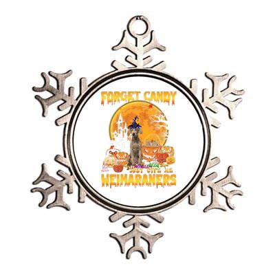 Forget Candy Just Give Me Weimaraners Pumpkin Halloween Gift Metallic Star Ornament