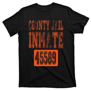 Funny County Jail Inmate Prisoner Costume Party Orange T-Shirt