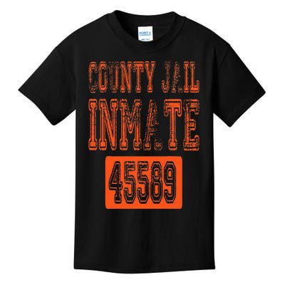 Funny County Jail Inmate Prisoner Costume Party Orange Kids T-Shirt