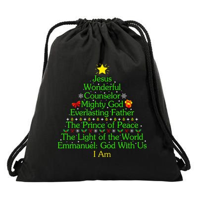 Funny Christmas Jesus Wonderful Counselor Mighty God Drawstring Bag