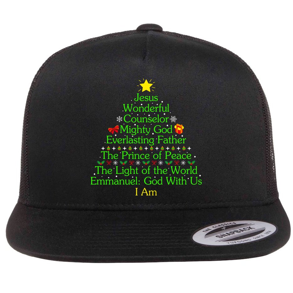 Funny Christmas Jesus Wonderful Counselor Mighty God Flat Bill Trucker Hat