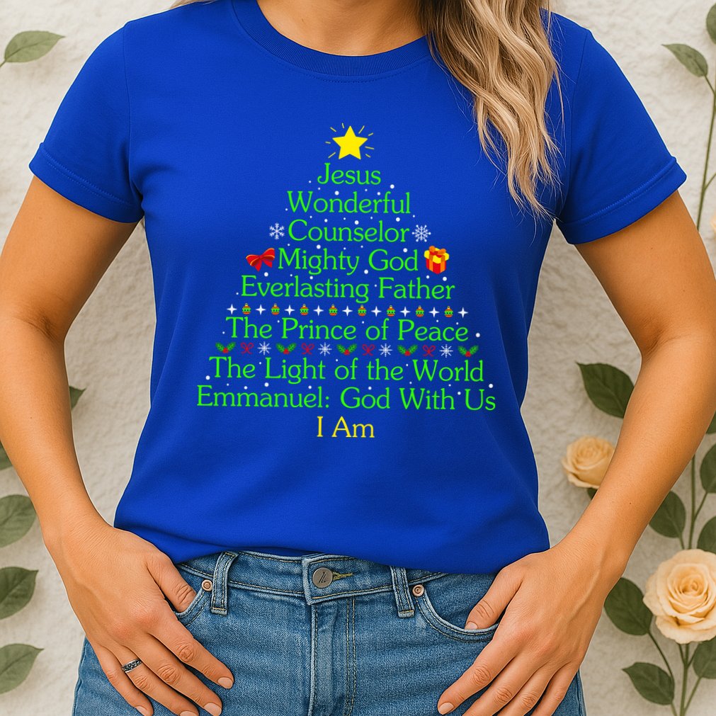 Funny Christmas Jesus Wonderful Counselor Mighty God Womens T-Shirt